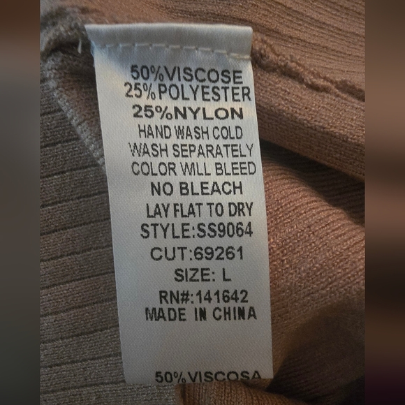 She + Sky Ribbed Knit Halter Mini Ribbed Bodycon Dress Taupe New Size Large - Picture 4 of 4